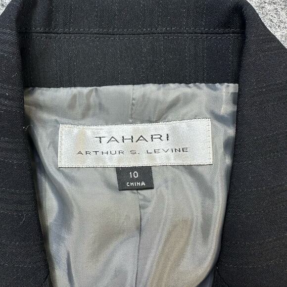 Tahari Blazer Jacket Women 10 Black Jacket Office Minimal Capsule Academia - Picture 3 of 12